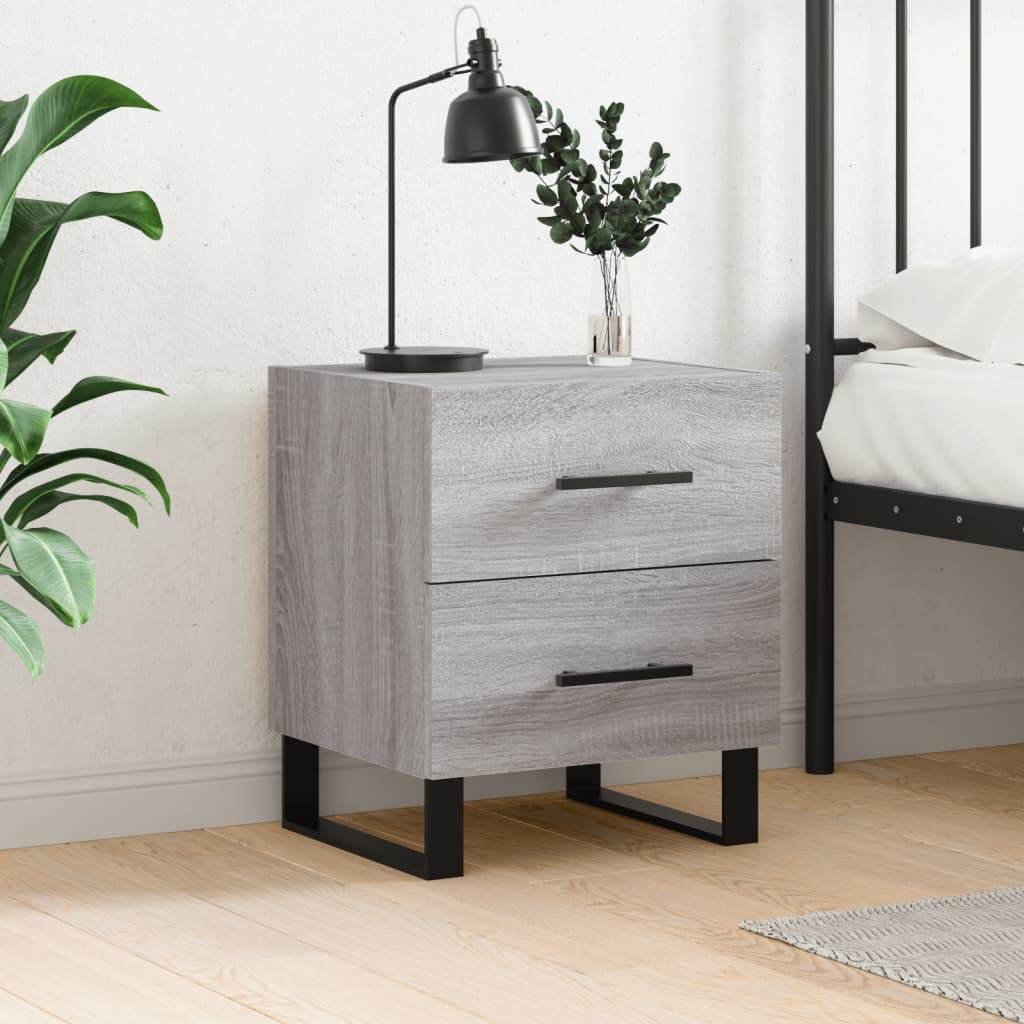 Table de chevet sonoma gris 40x35x47,5 cm bois d’ingénierie - XIOS