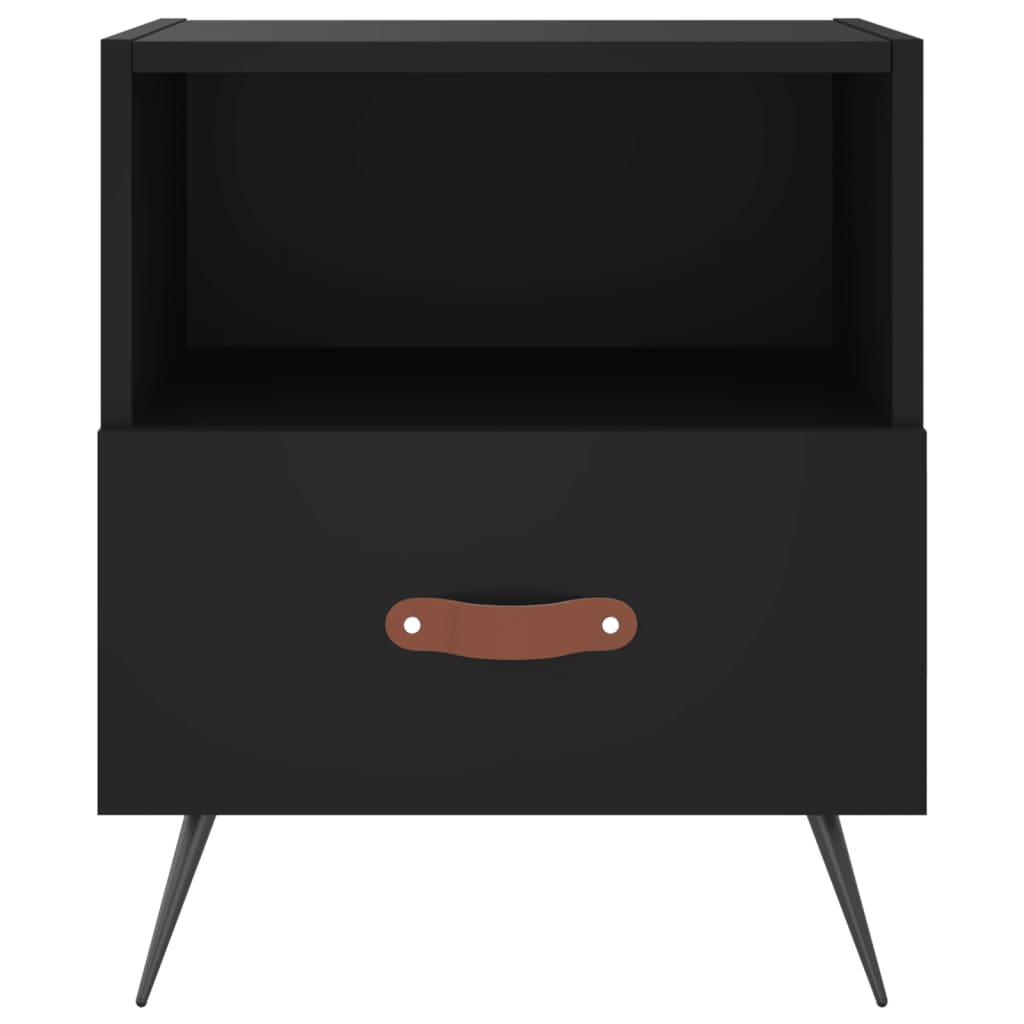 Tables de chevet 2 pcs noir 40x35x47,5 cm bois d’ingénierie - XIOS