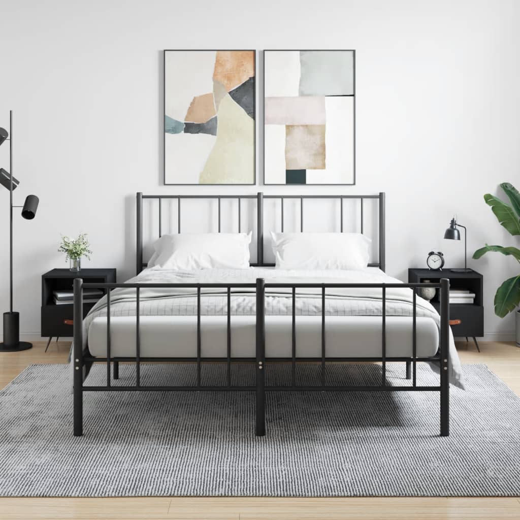 Tables de chevet 2 pcs noir 40x35x47,5 cm bois d’ingénierie - XIOS