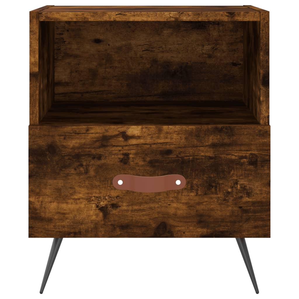 Table de chevet chêne fumé 40x35x47,5 cm bois d’ingénierie - XIOS