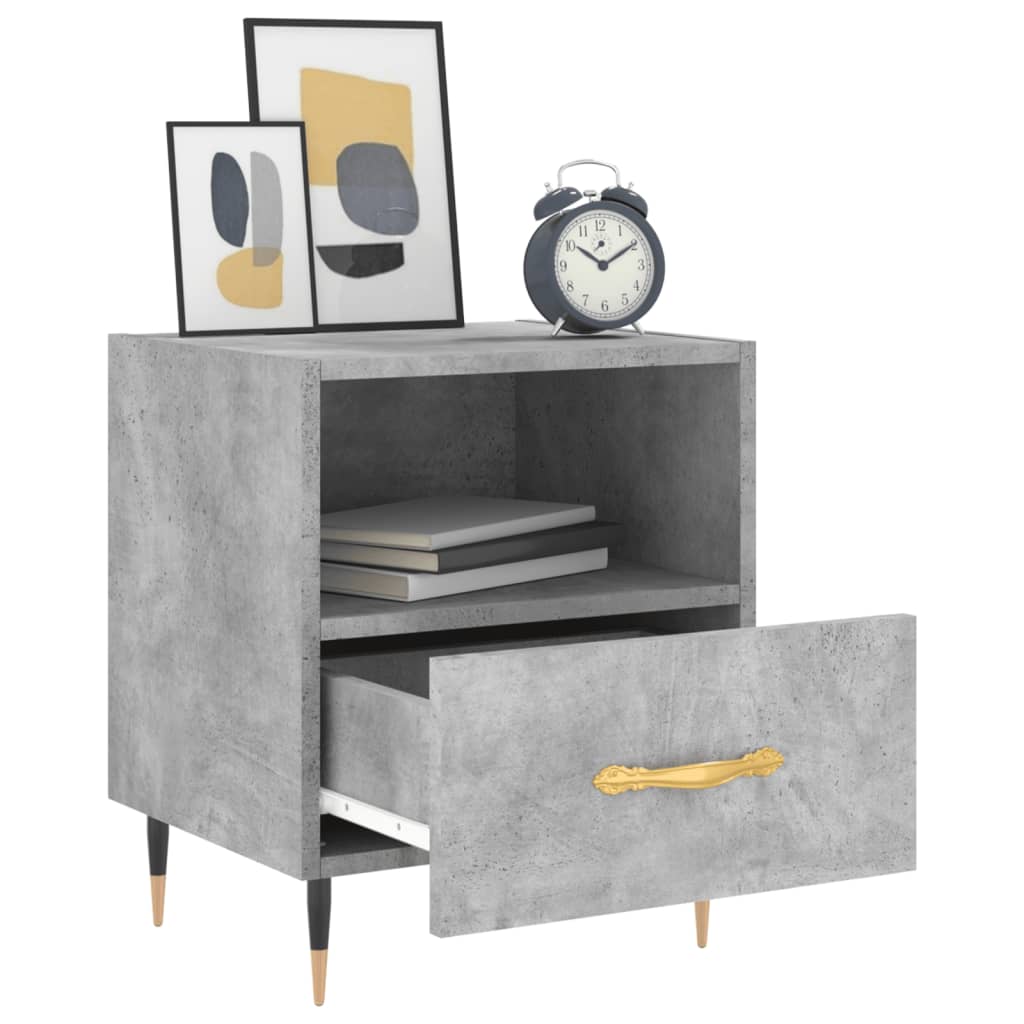 Tables de chevet 2pcs gris béton 40x35x47,5cm bois d’ingénierie - XIOS