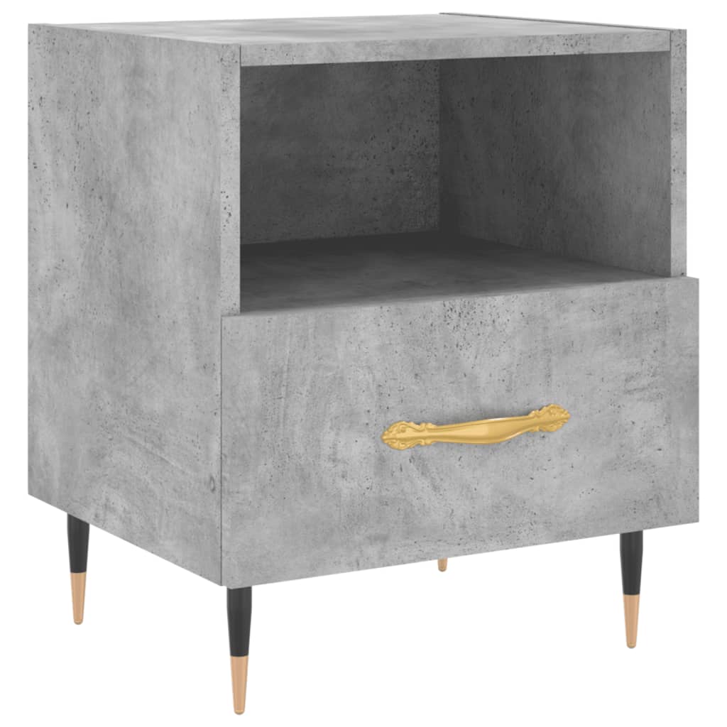 Tables de chevet 2pcs gris béton 40x35x47,5cm bois d’ingénierie - XIOS