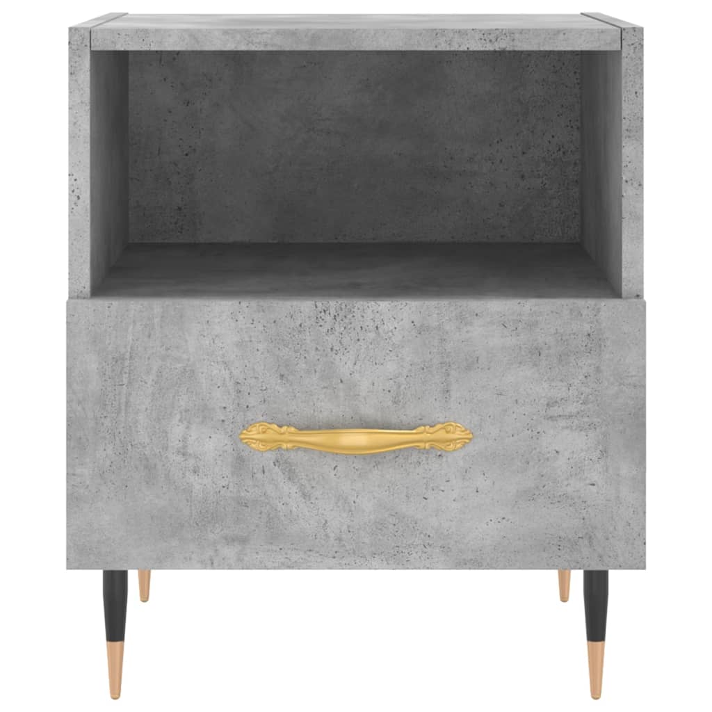 Tables de chevet 2pcs gris béton 40x35x47,5cm bois d’ingénierie - XIOS