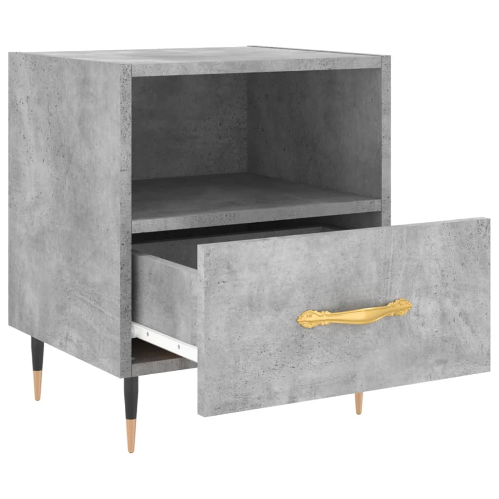 Tables de chevet 2pcs gris béton 40x35x47,5cm bois d’ingénierie - XIOS