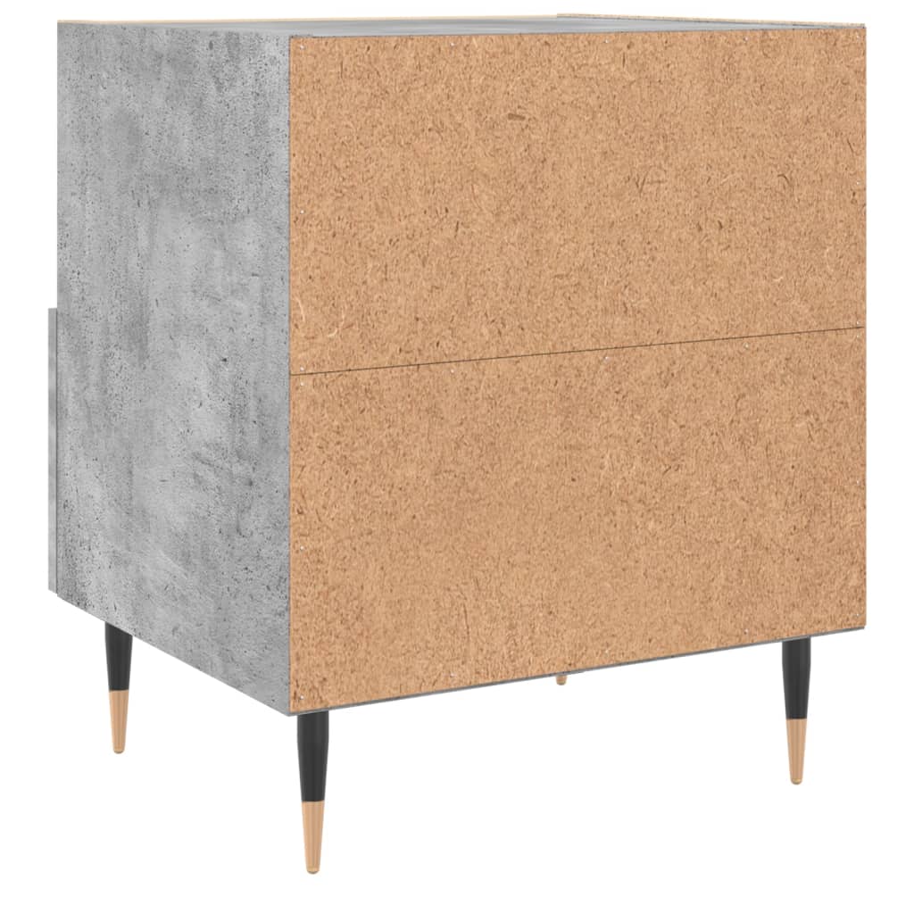 Tables de chevet 2pcs gris béton 40x35x47,5cm bois d’ingénierie - XIOS
