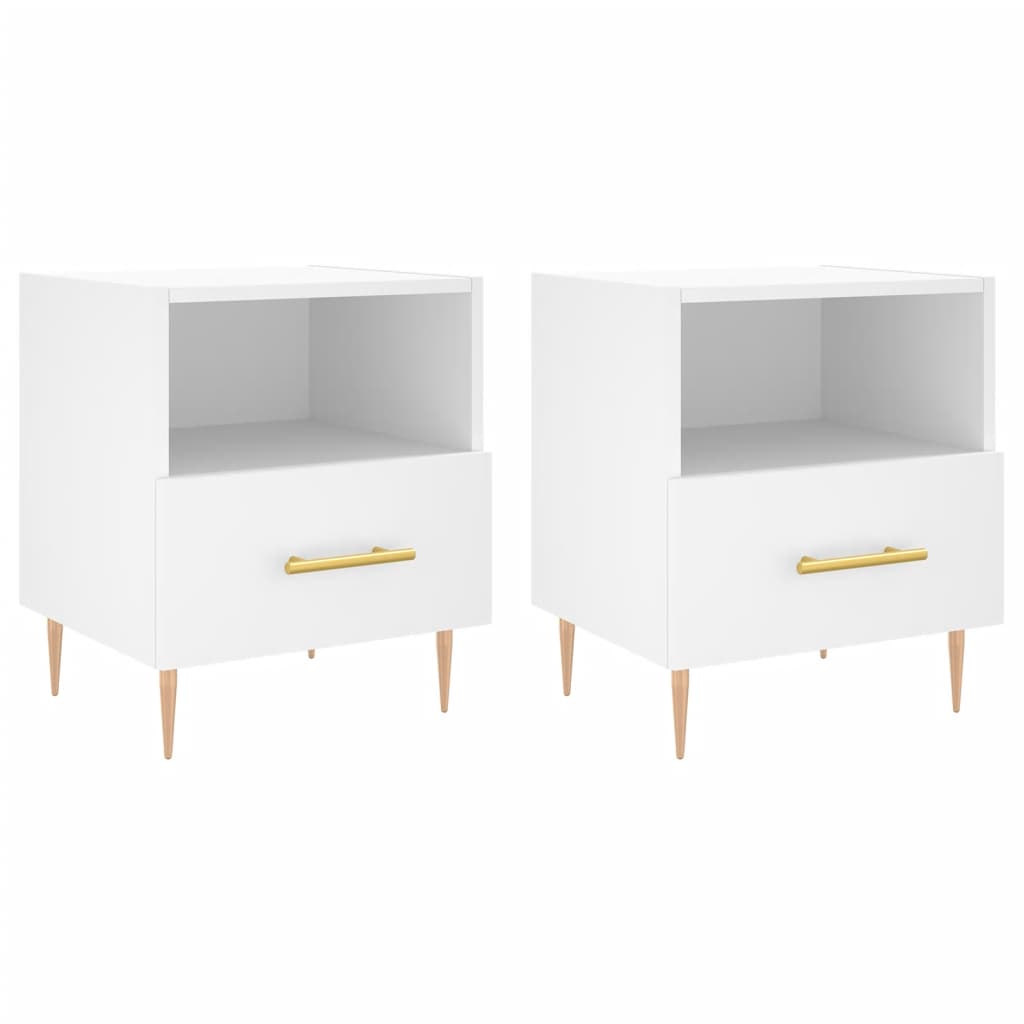 Tables de chevet 2 pcs blanc 40x35x47,5 cm bois d’ingénierie - XIOS
