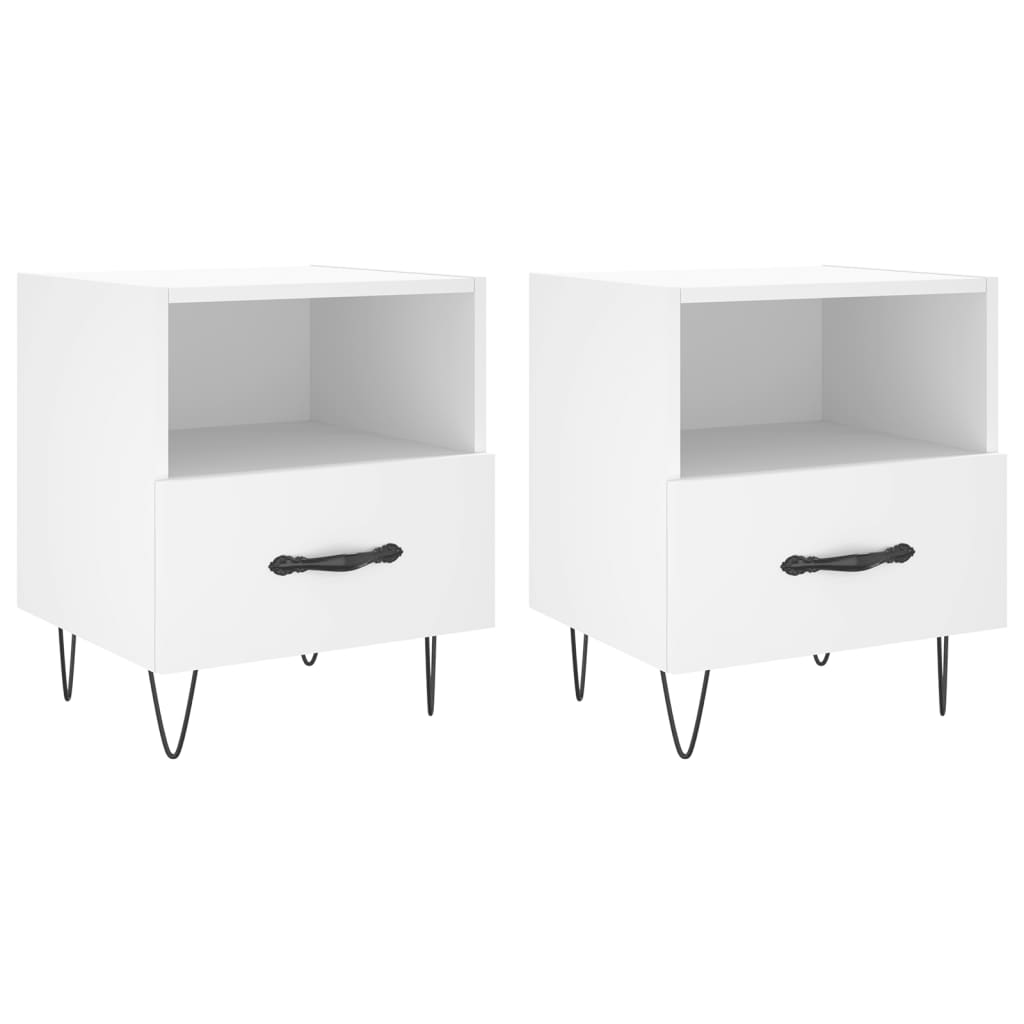 Tables de chevet 2 pcs blanc 40x35x47,5 cm bois d’ingénierie - XIOS