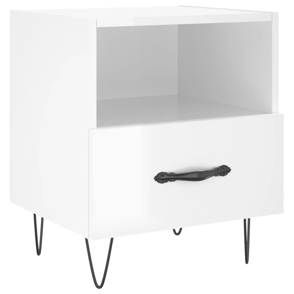 Tables de chevet 2 pcs blanc brillant 40x35x47,5 cm - XIOS