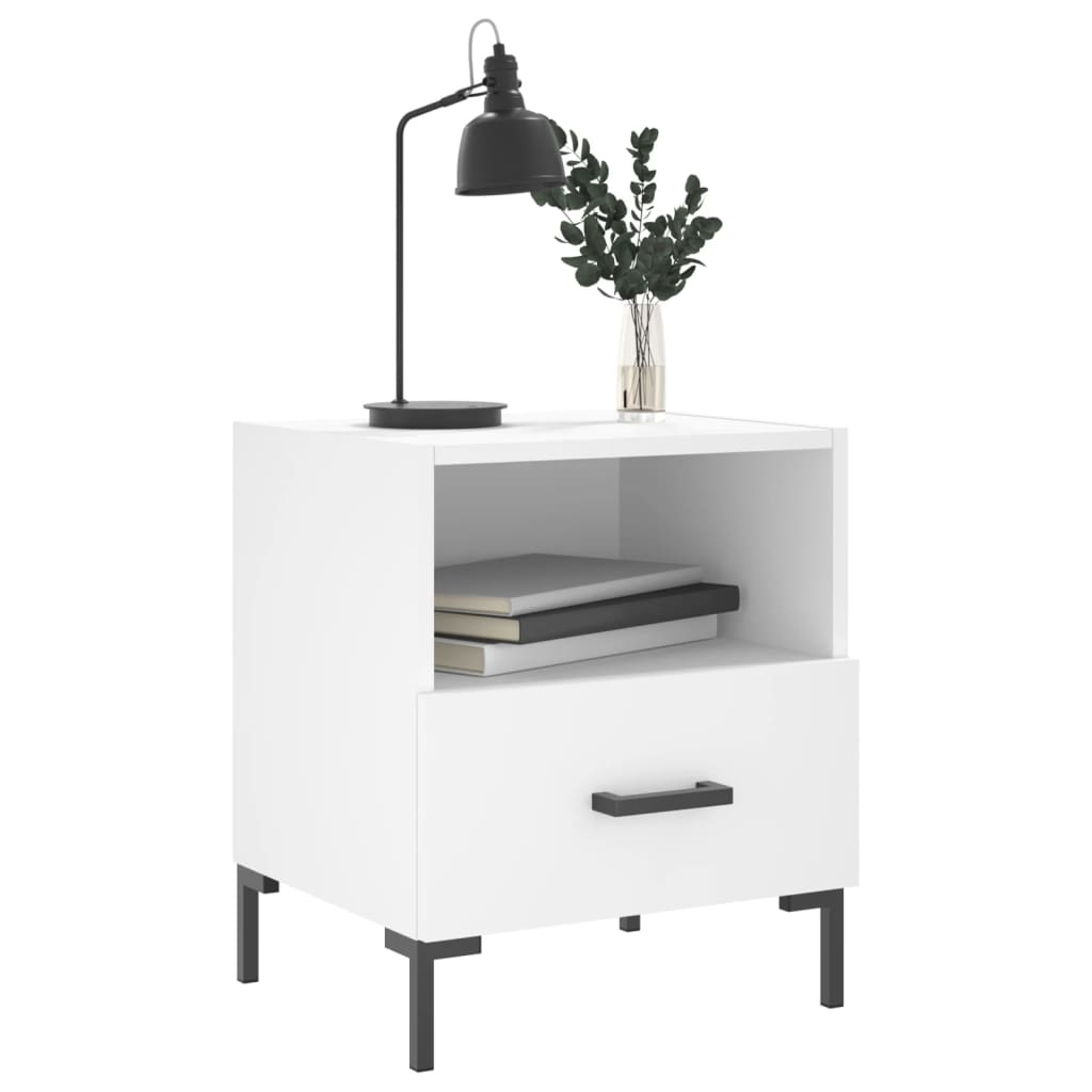 Tables de chevet 2 pcs blanc 40x35x47,5 cm bois d’ingénierie - XIOS