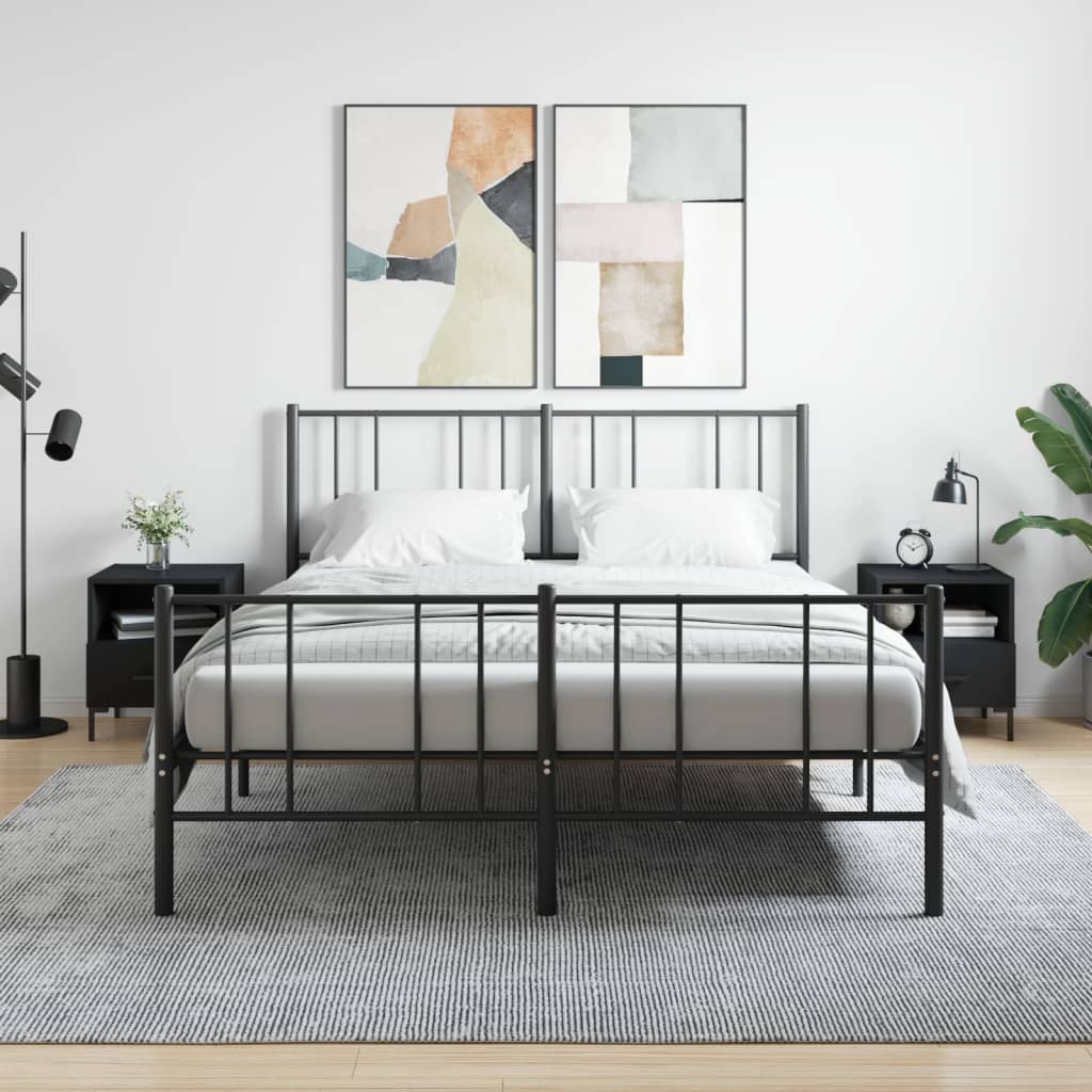 Tables de chevet 2 pcs noir 40x35x47,5 cm bois d’ingénierie - XIOS