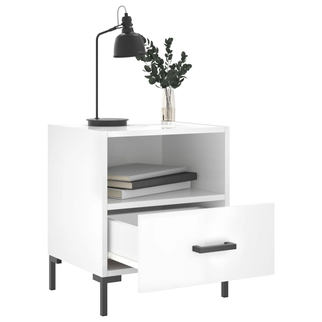 Tables de chevet 2 pcs blanc brillant 40x35x47,5 cm - XIOS