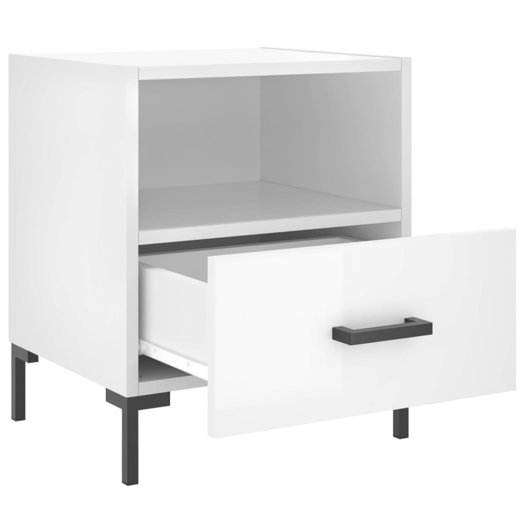 Tables de chevet 2 pcs blanc brillant 40x35x47,5 cm - XIOS