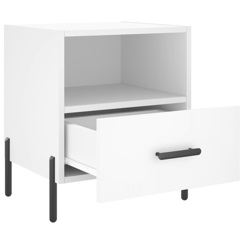 Tables de chevet 2 pcs blanc 40x35x47,5 cm bois d’ingénierie - XIOS
