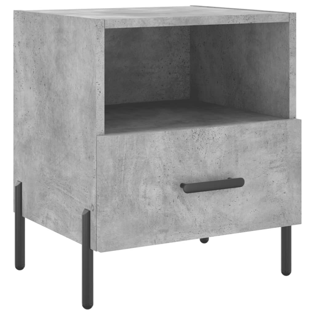 Tables de chevet 2pcs gris béton 40x35x47,5cm bois d’ingénierie - XIOS