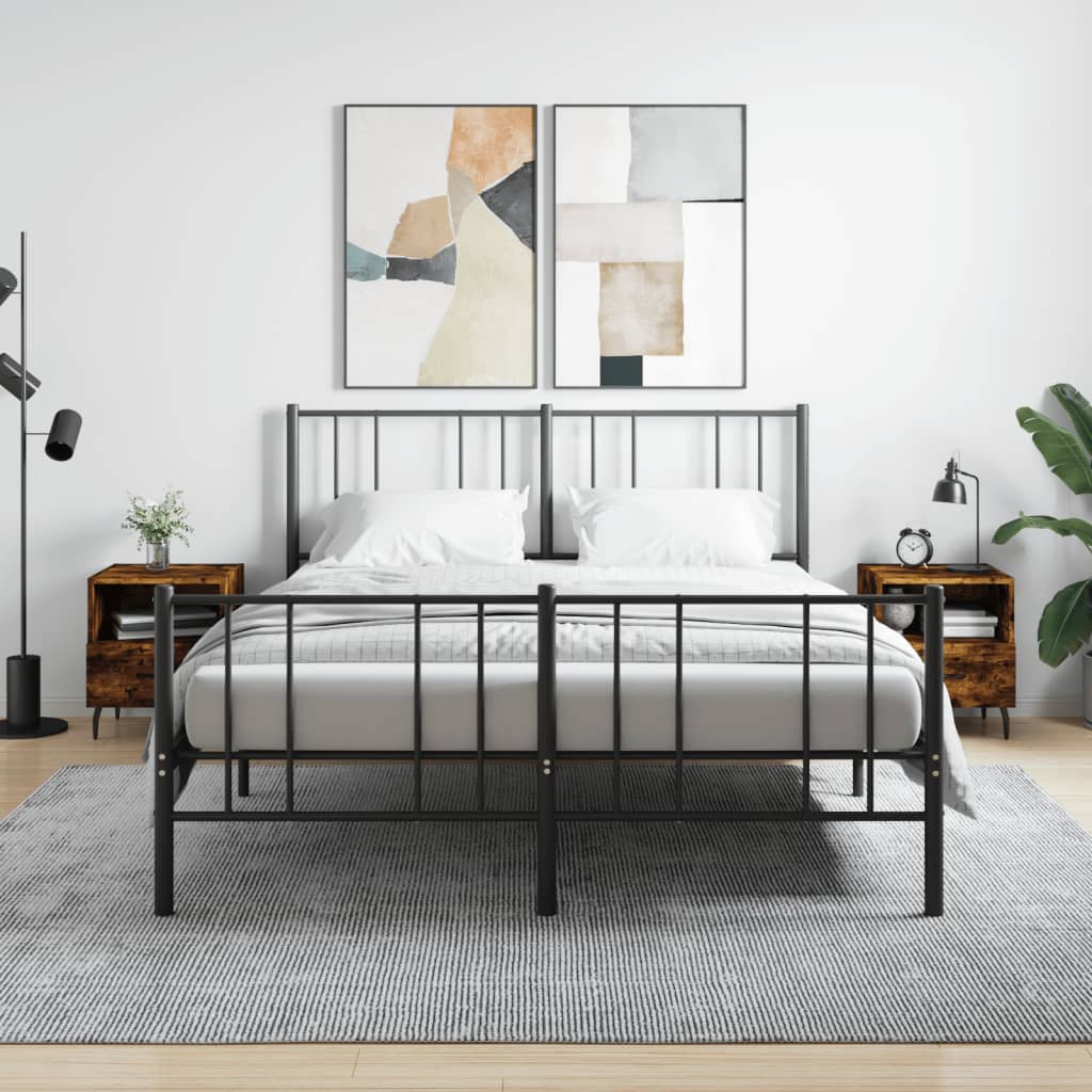 Tables de chevet 2pcs chêne fumé 40x35x47,5cm bois d’ingénierie - XIOS