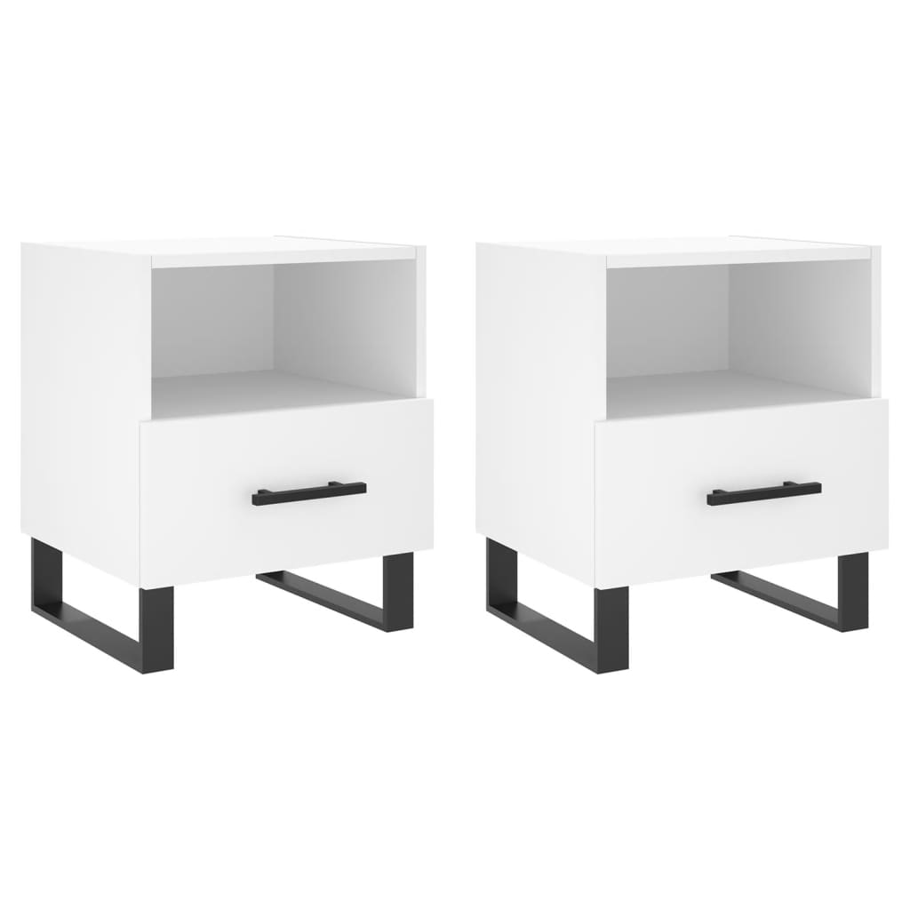 Tables de chevet 2 pcs blanc 40x35x47,5 cm bois d’ingénierie - XIOS