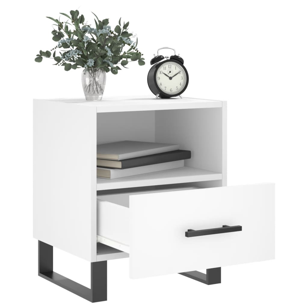 Tables de chevet 2 pcs blanc 40x35x47,5 cm bois d’ingénierie - XIOS