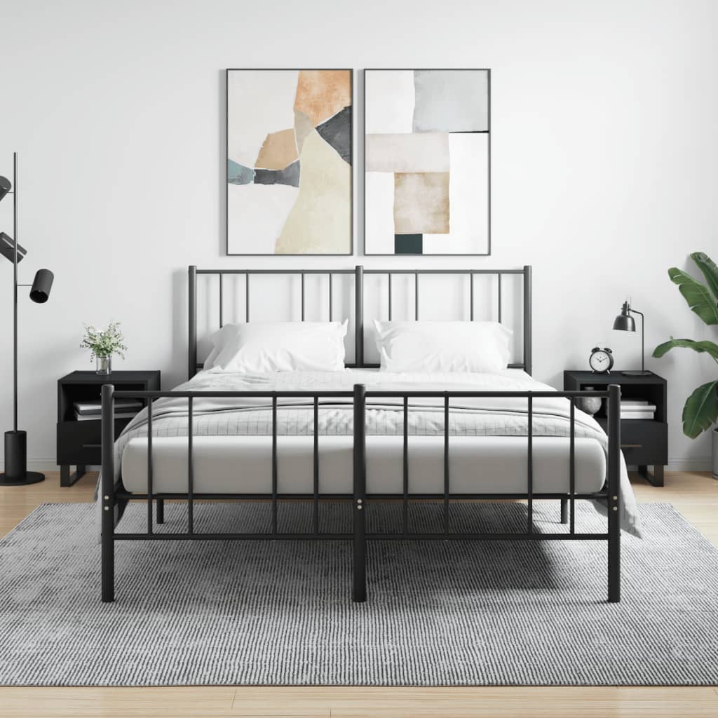 Tables de chevet 2 pcs noir 40x35x47,5 cm bois d’ingénierie - XIOS