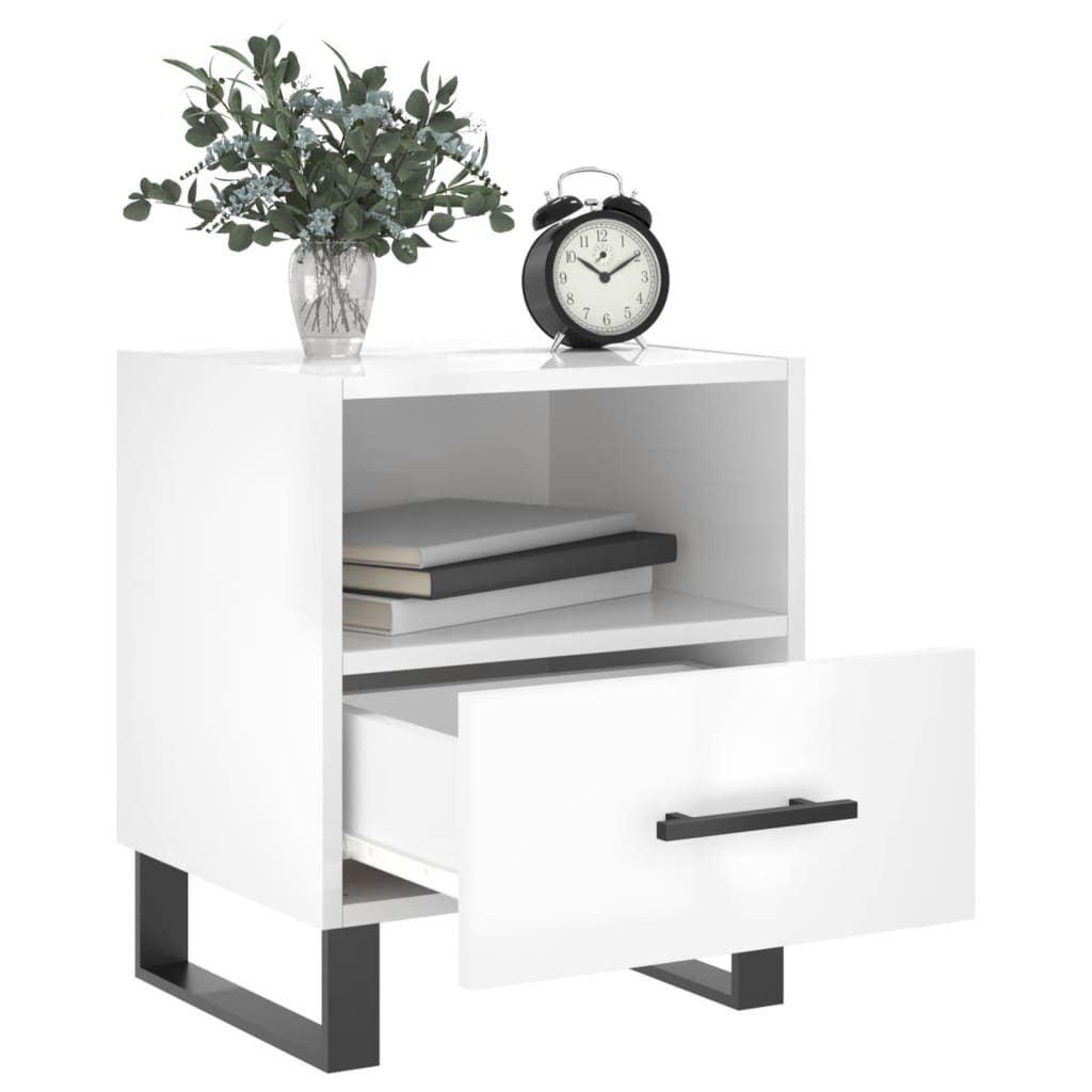 Tables de chevet 2 pcs blanc brillant 40x35x47,5 cm - XIOS