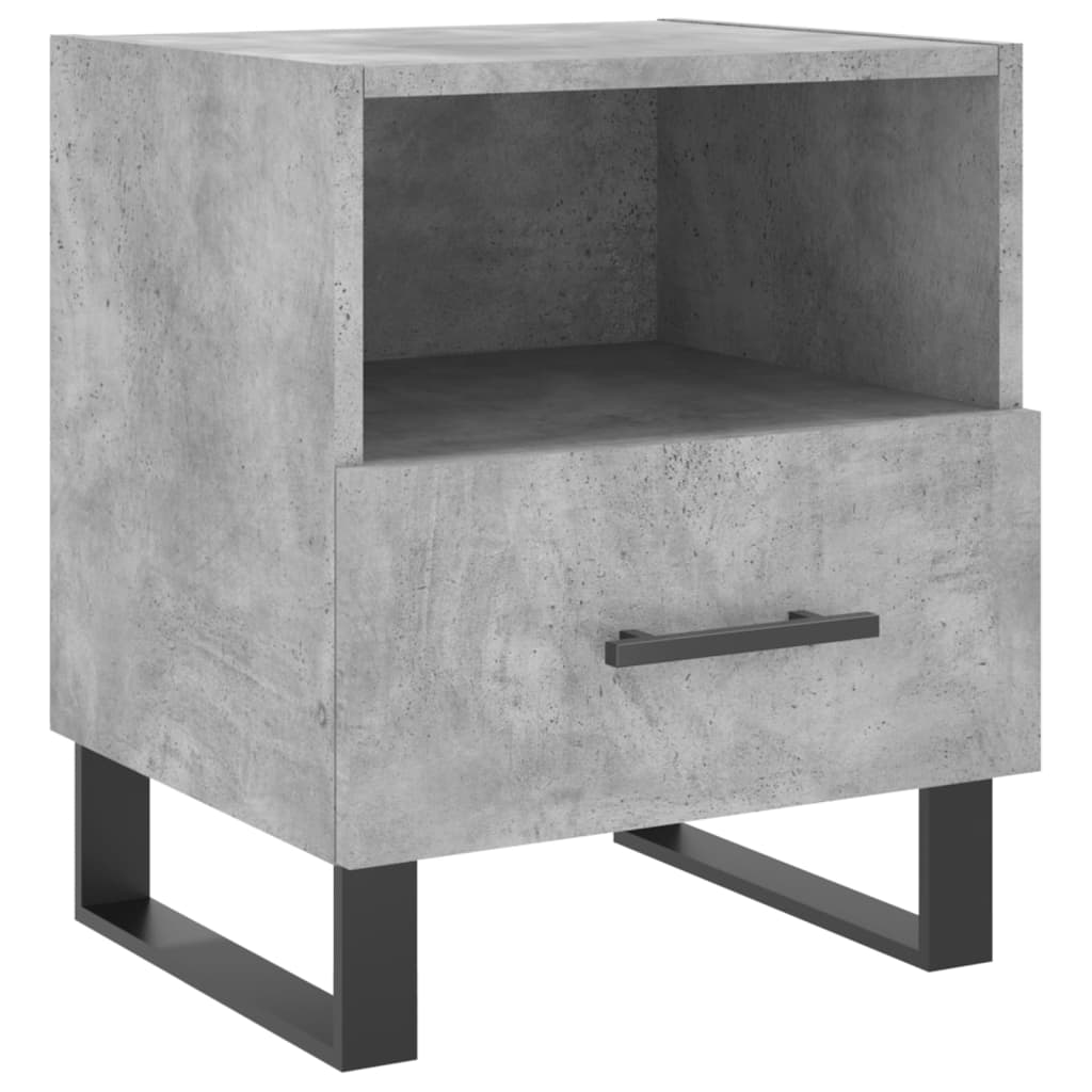 Table de chevet gris béton 40x35x47,5 cm bois d’ingénierie - XIOS