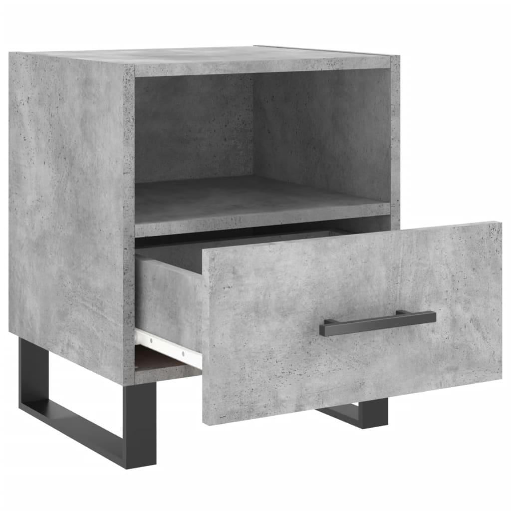 Table de chevet gris béton 40x35x47,5 cm bois d’ingénierie - XIOS