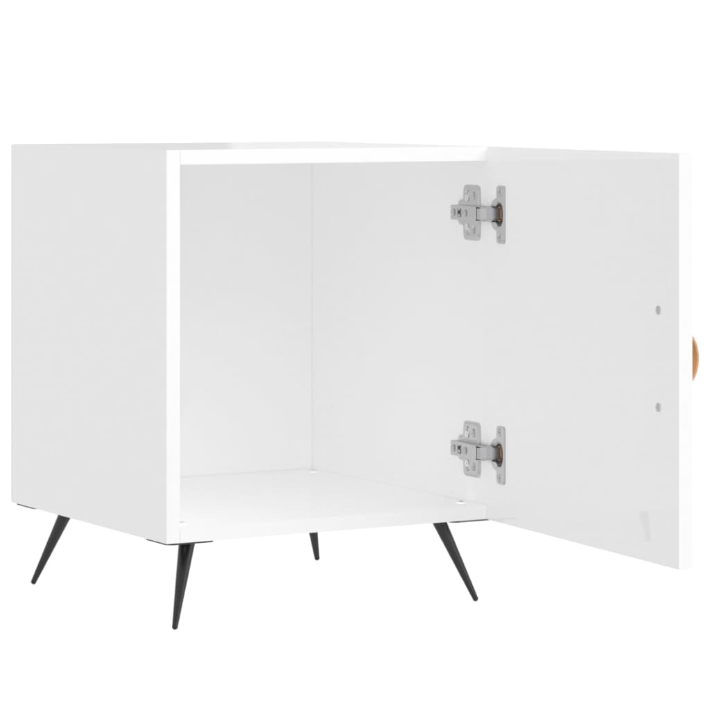 Tables de chevet 2 pcs blanc brillant 40x40x50 cm - XIOS