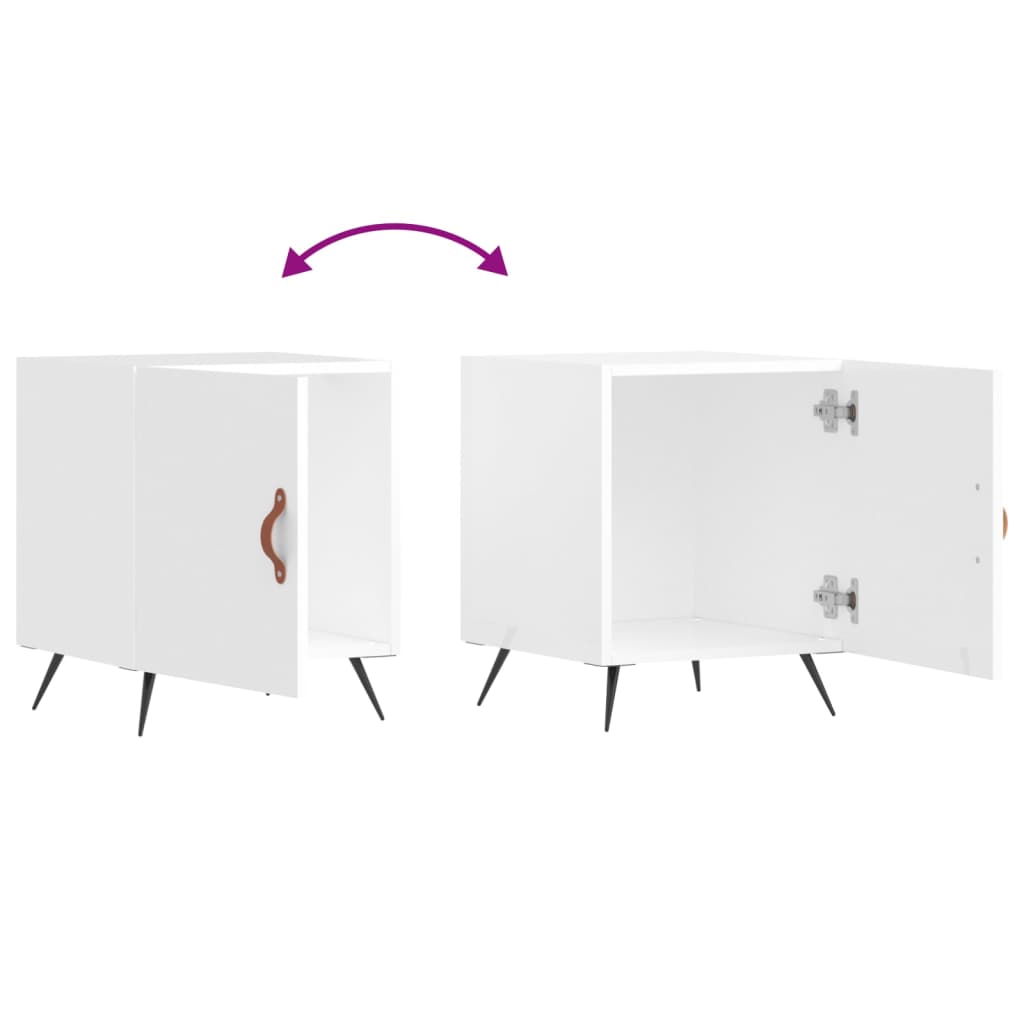 Tables de chevet 2 pcs blanc brillant 40x40x50 cm - XIOS