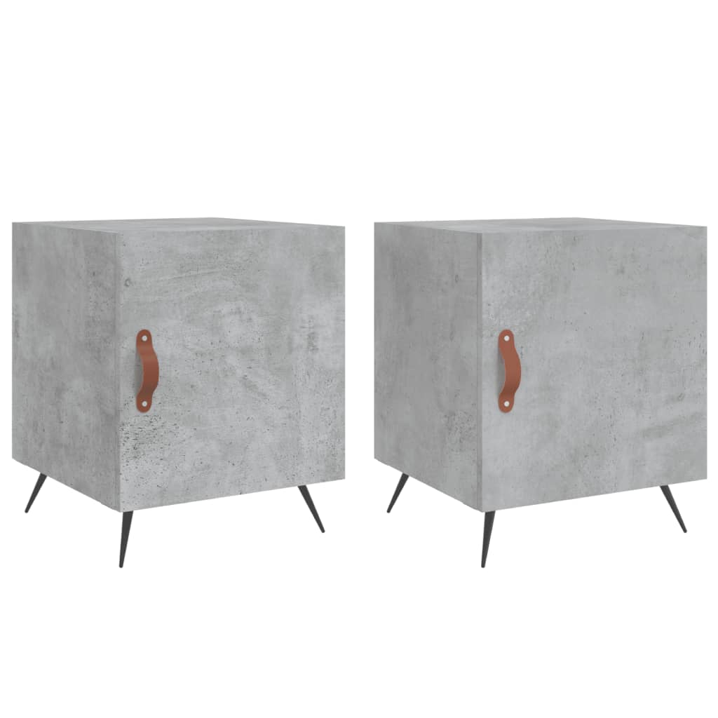 Tables de chevet 2 pcs gris béton 40x40x50 cm bois d’ingénierie - XIOS