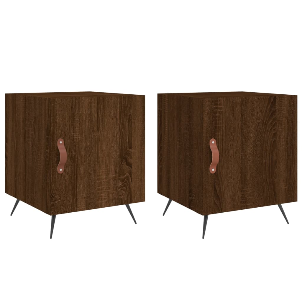 Tables de chevet 2pcs chêne marron 40x40x50cm bois d'ingénierie - XIOS