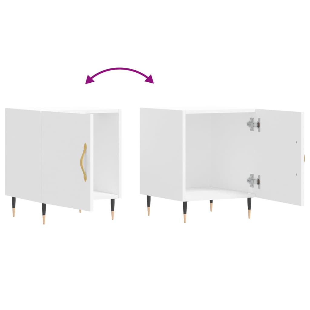 Tables de chevet 2 pcs blanc 40x40x50 cm bois d’ingénierie - XIOS