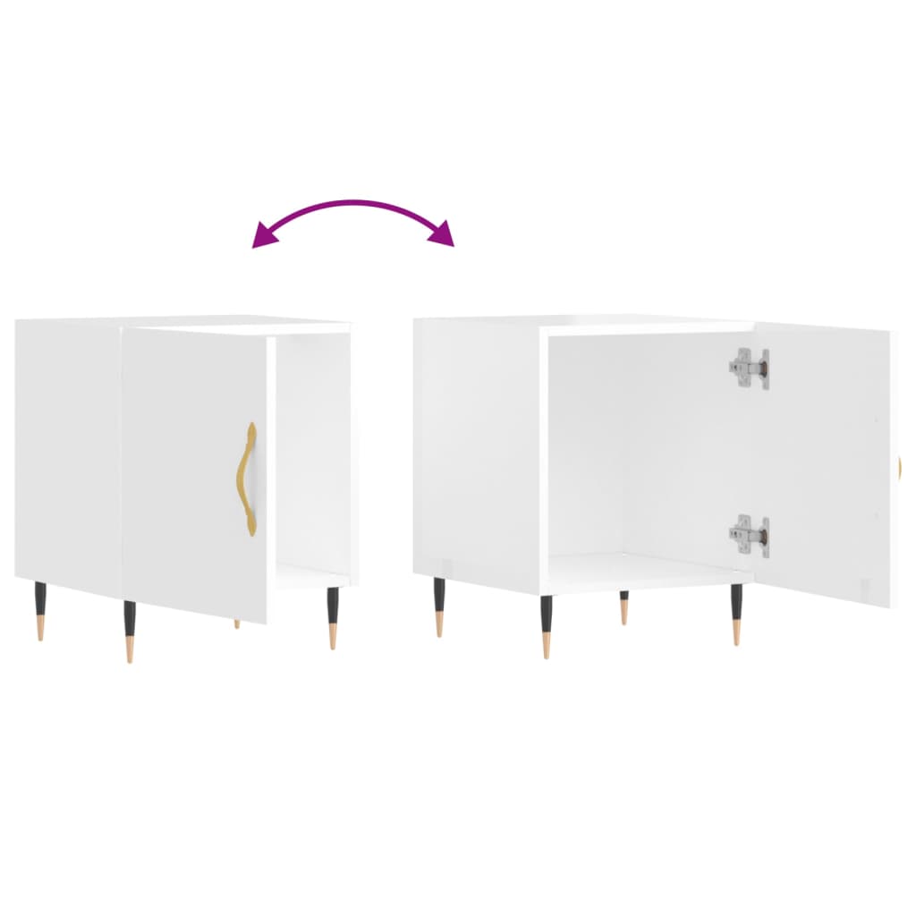 Tables de chevet 2 pcs blanc brillant 40x40x50 cm - XIOS