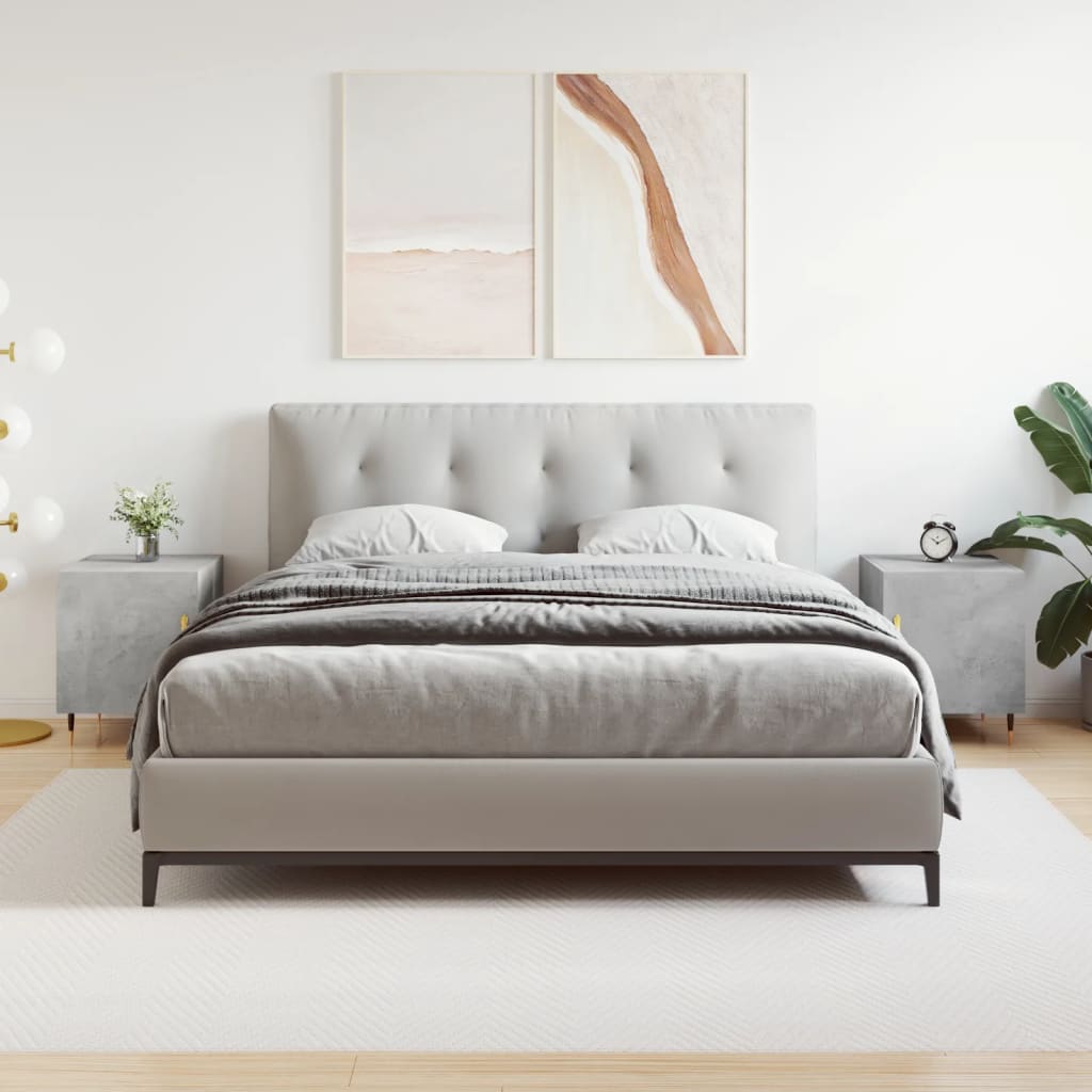 Tables de chevet 2 pcs gris béton 40x40x50 cm bois d’ingénierie - XIOS