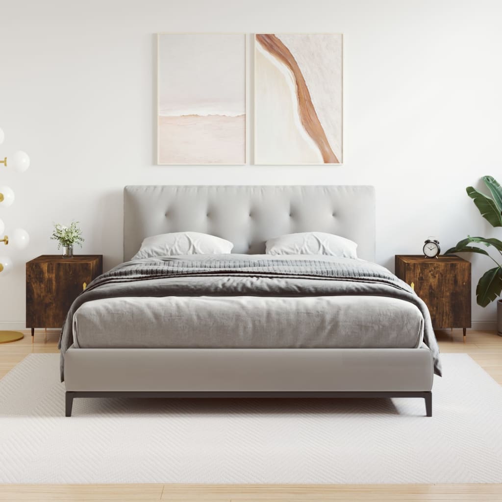 Tables de chevet 2 pcs chêne fumé 40x40x50 cm bois d'ingénierie - XIOS