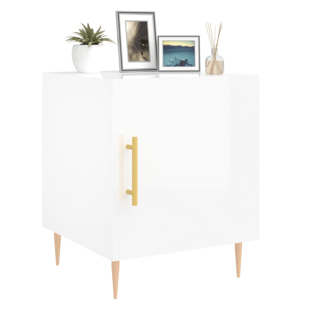 Tables de chevet 2 pcs blanc brillant 40x40x50 cm - XIOS