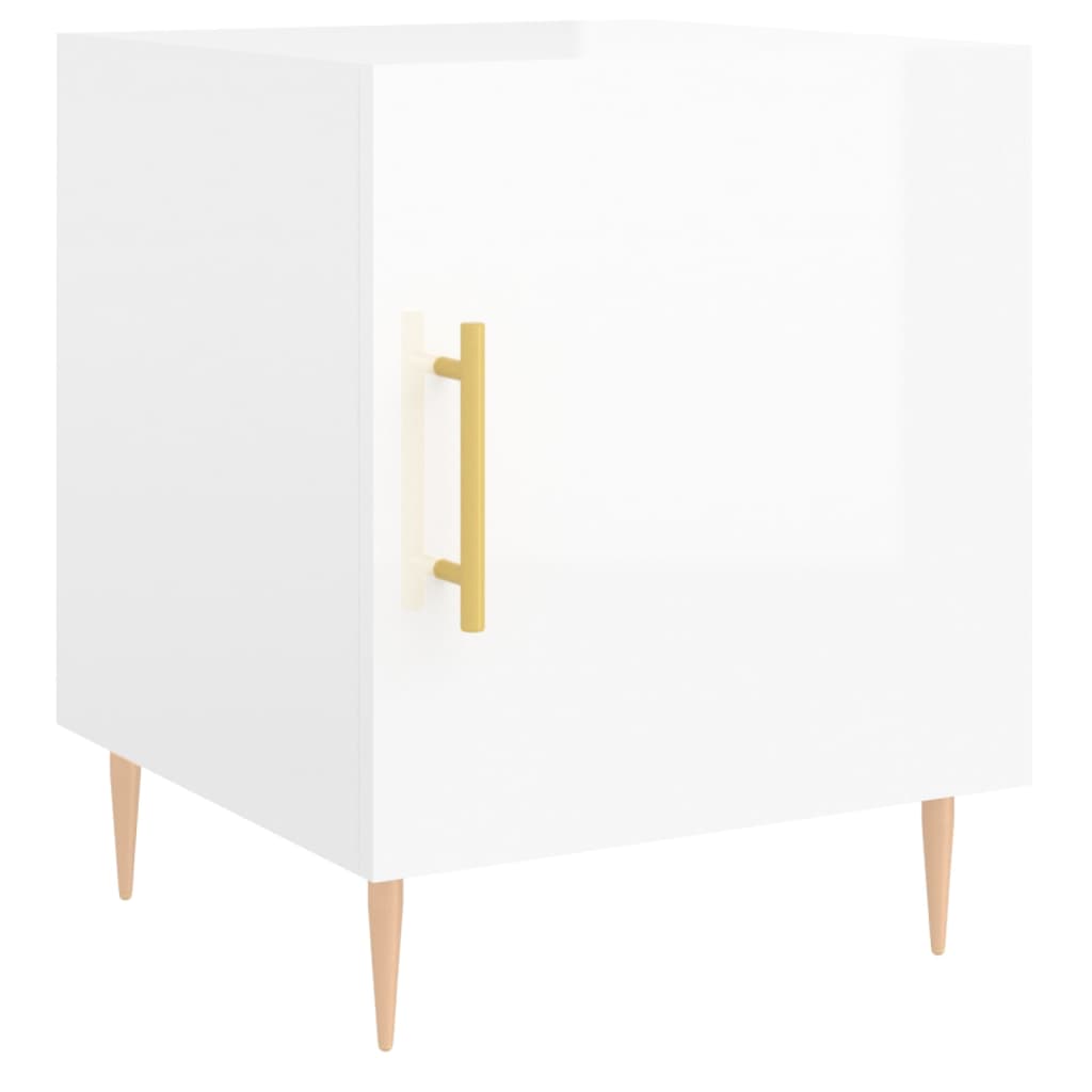 Tables de chevet 2 pcs blanc brillant 40x40x50 cm - XIOS