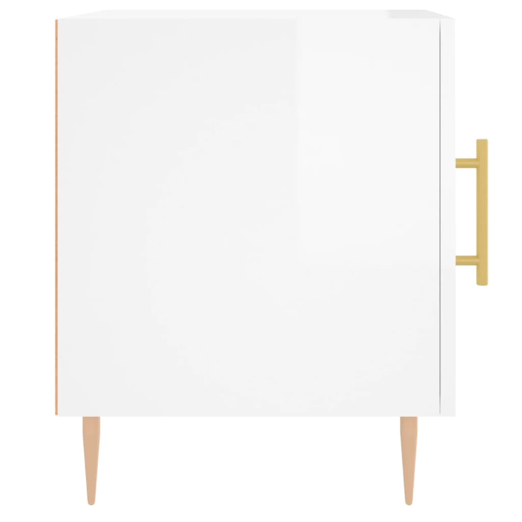 Tables de chevet 2 pcs blanc brillant 40x40x50 cm - XIOS