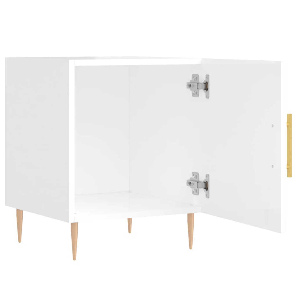 Tables de chevet 2 pcs blanc brillant 40x40x50 cm - XIOS