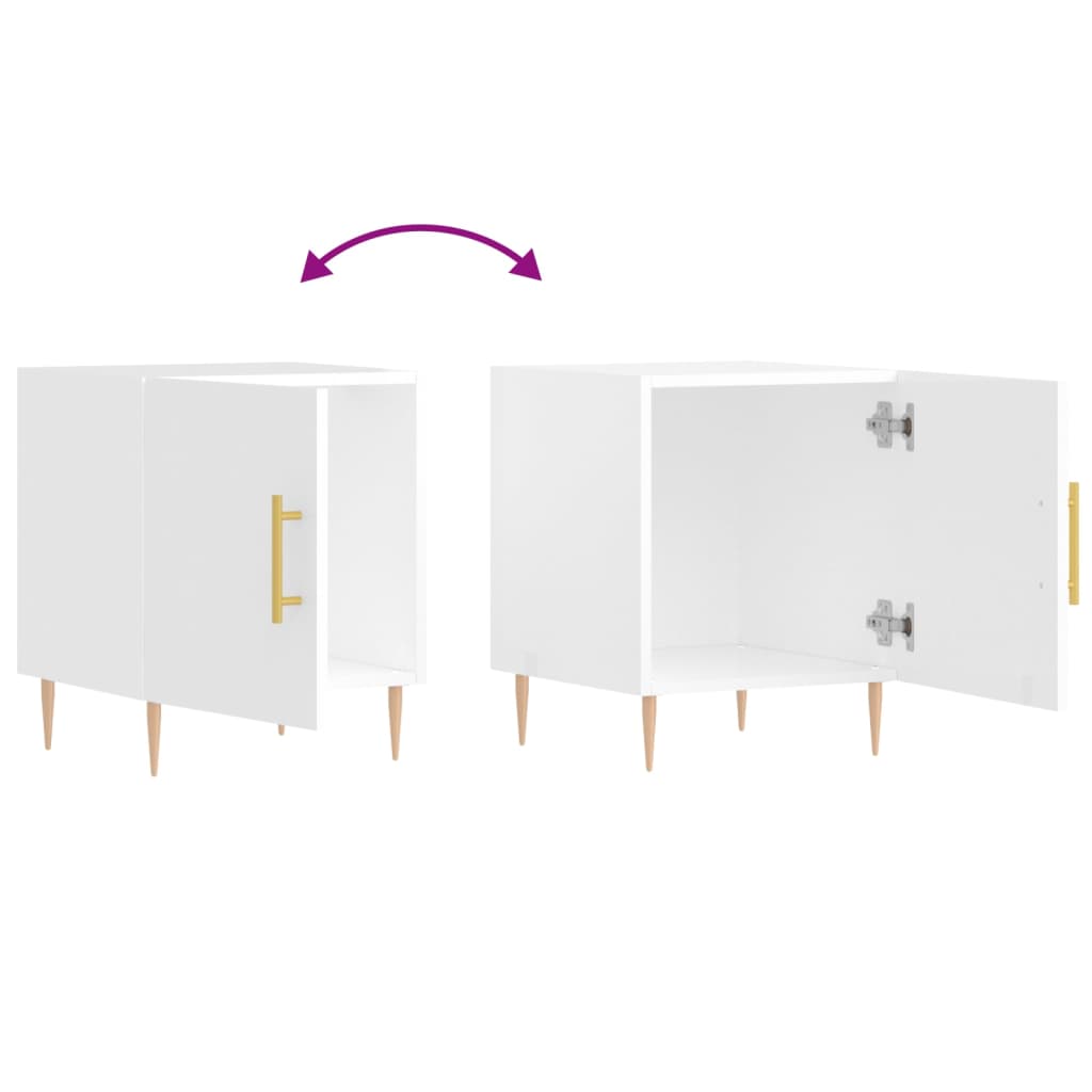 Tables de chevet 2 pcs blanc brillant 40x40x50 cm - XIOS