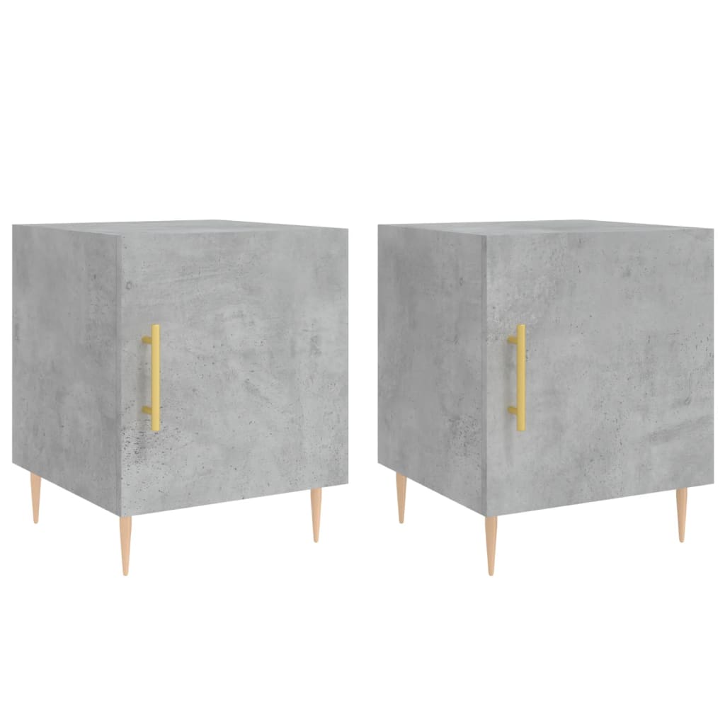 Tables de chevet 2 pcs gris béton 40x40x50 cm bois d’ingénierie - XIOS