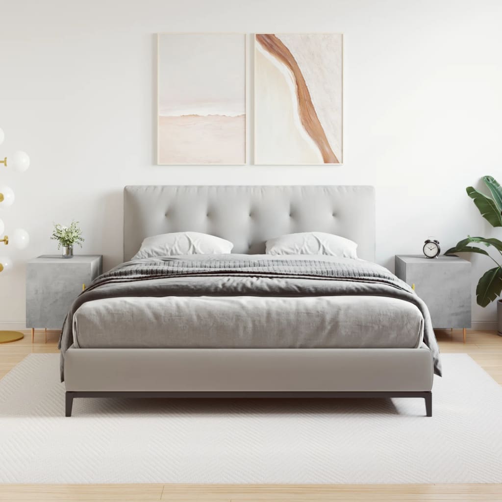 Tables de chevet 2 pcs gris béton 40x40x50 cm bois d’ingénierie - XIOS