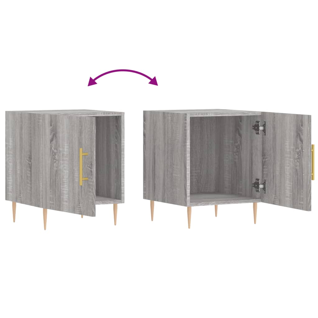 Tables de chevet 2 pcs sonoma gris 40x40x50cm bois d'ingénierie - XIOS
