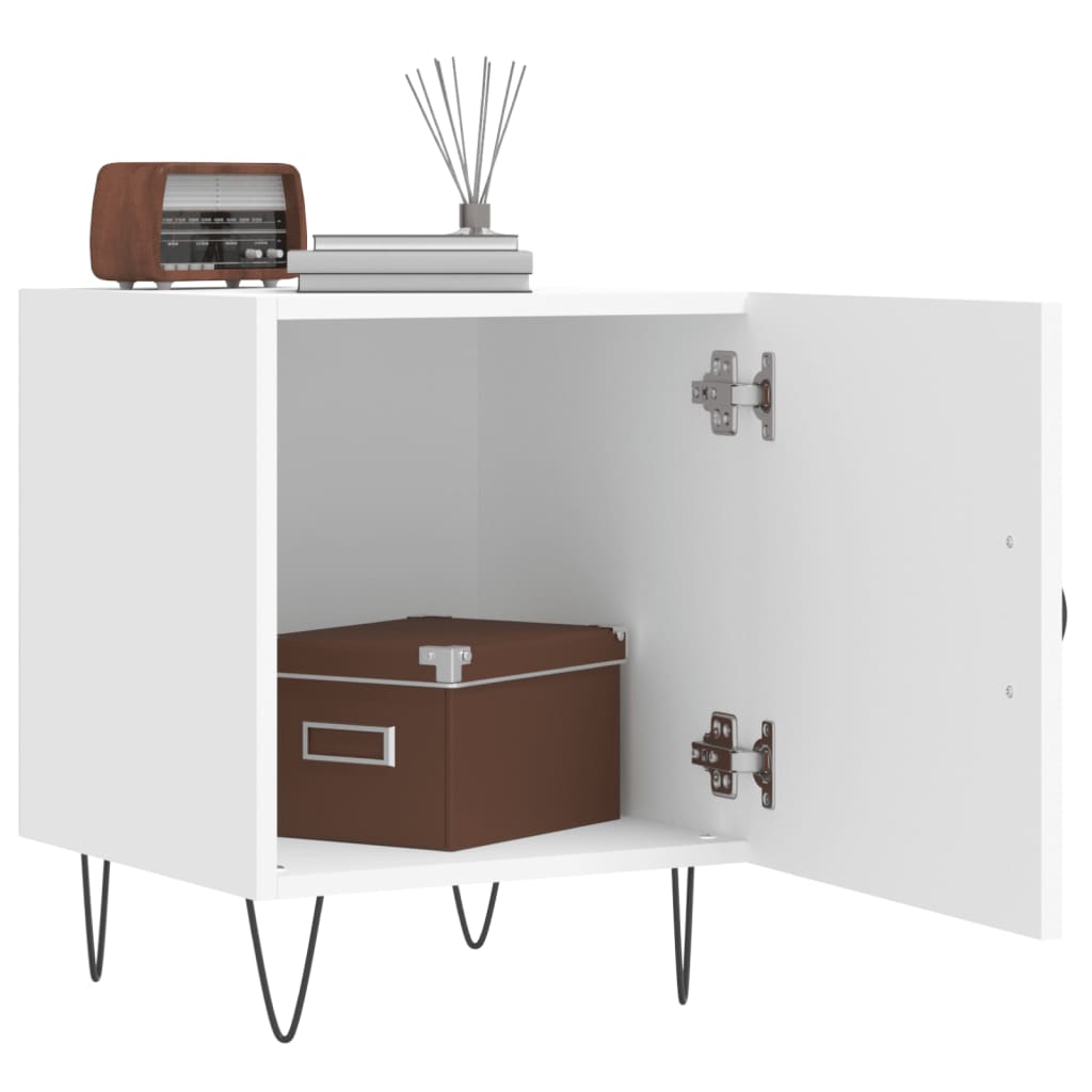 Table de chevet blanc 40x40x50 cm bois d’ingénierie - XIOS