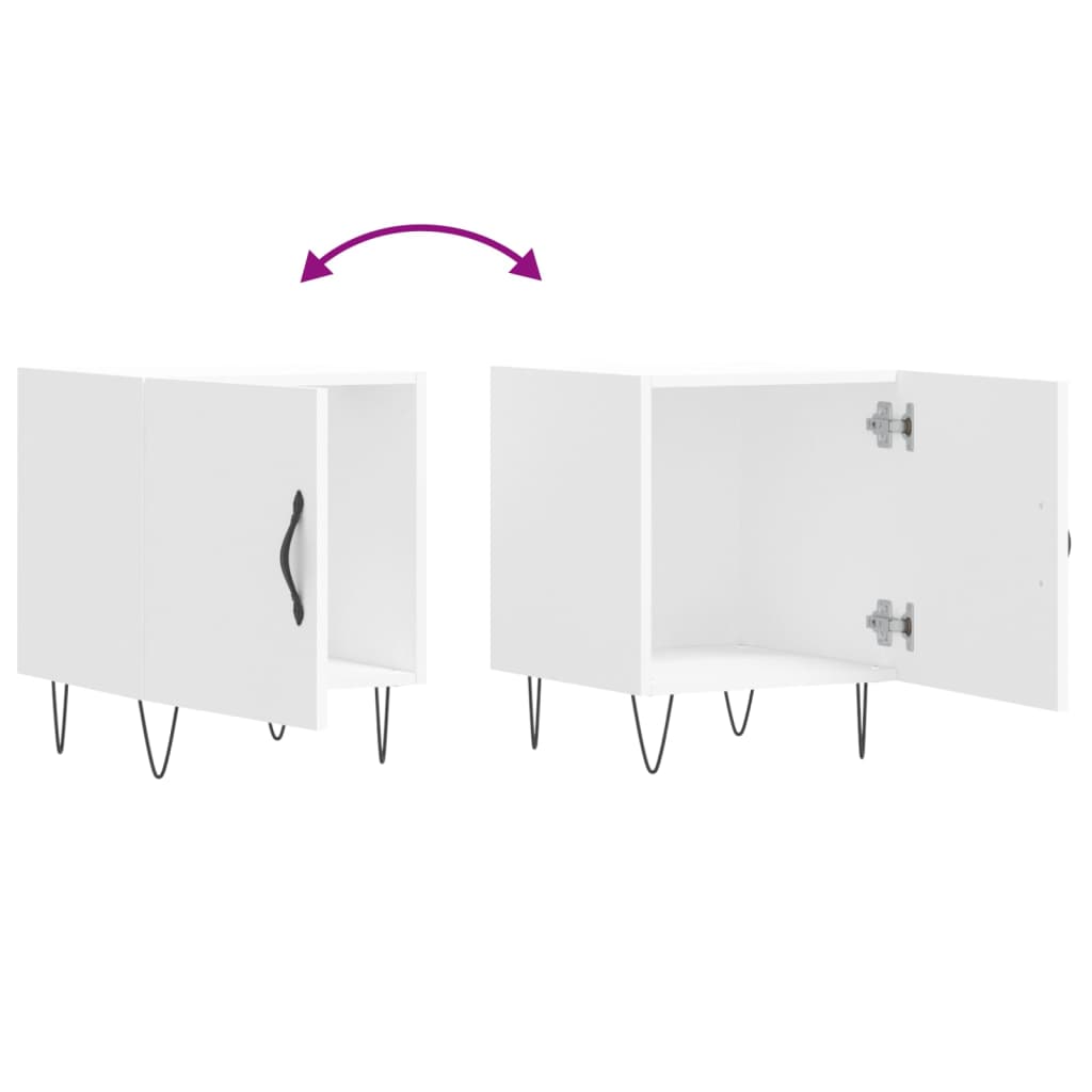 Tables de chevet 2 pcs blanc 40x40x50 cm bois d’ingénierie - XIOS