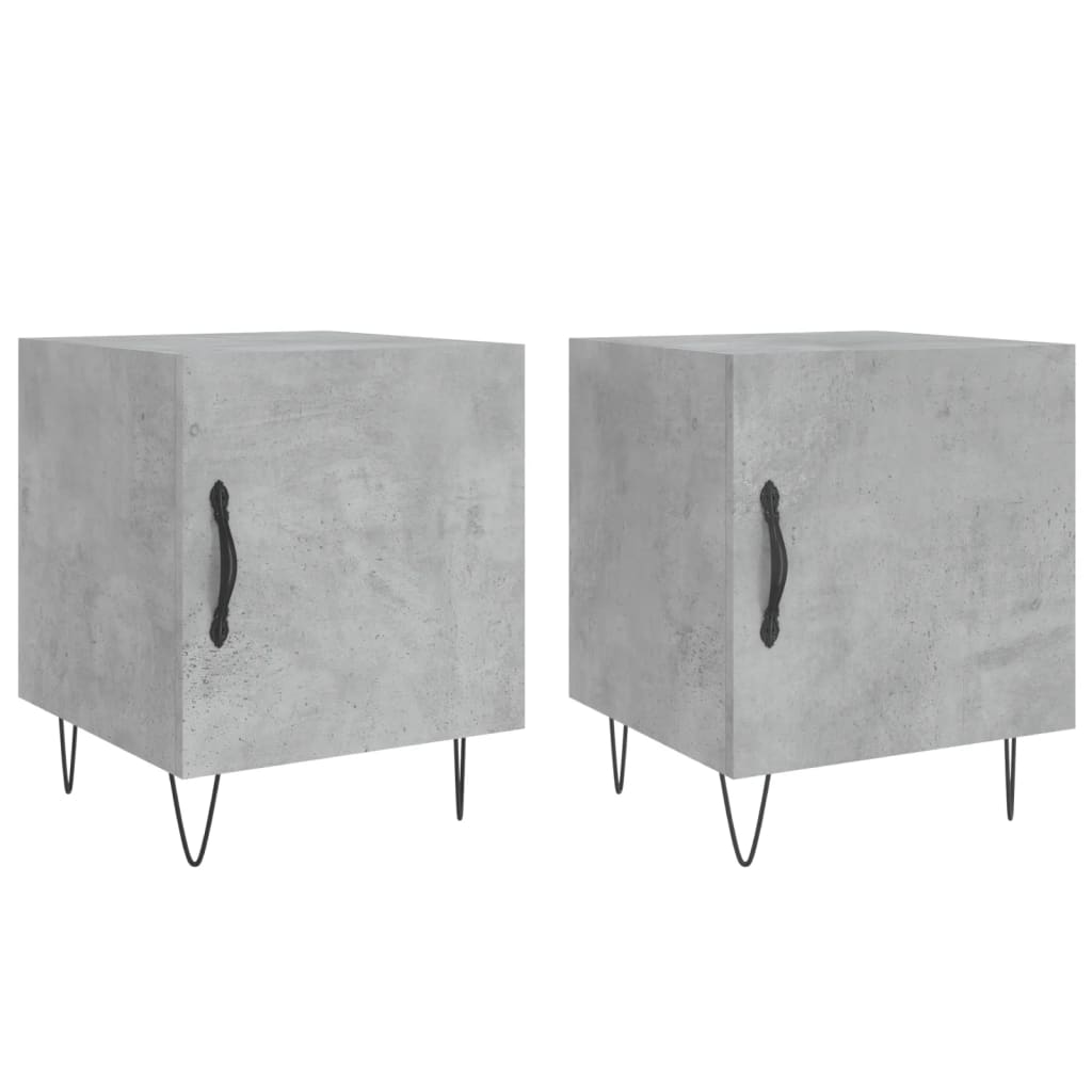 Tables de chevet 2 pcs gris béton 40x40x50 cm bois d’ingénierie - XIOS