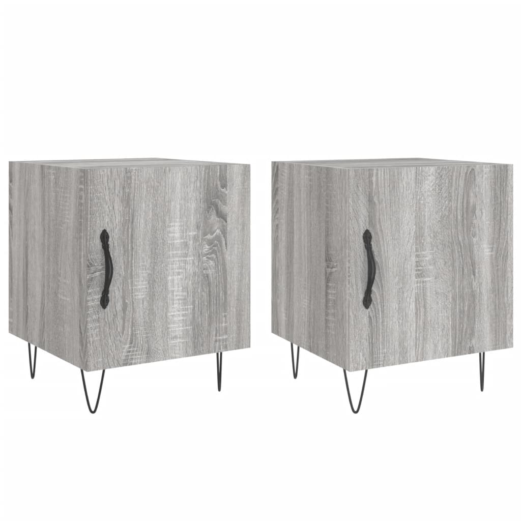 Tables de chevet 2 pcs sonoma gris 40x40x50cm bois d'ingénierie - XIOS