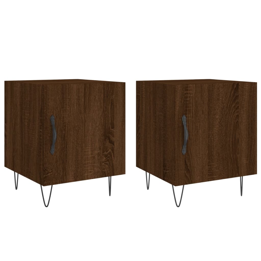 Tables de chevet 2pcs chêne marron 40x40x50cm bois d'ingénierie - XIOS