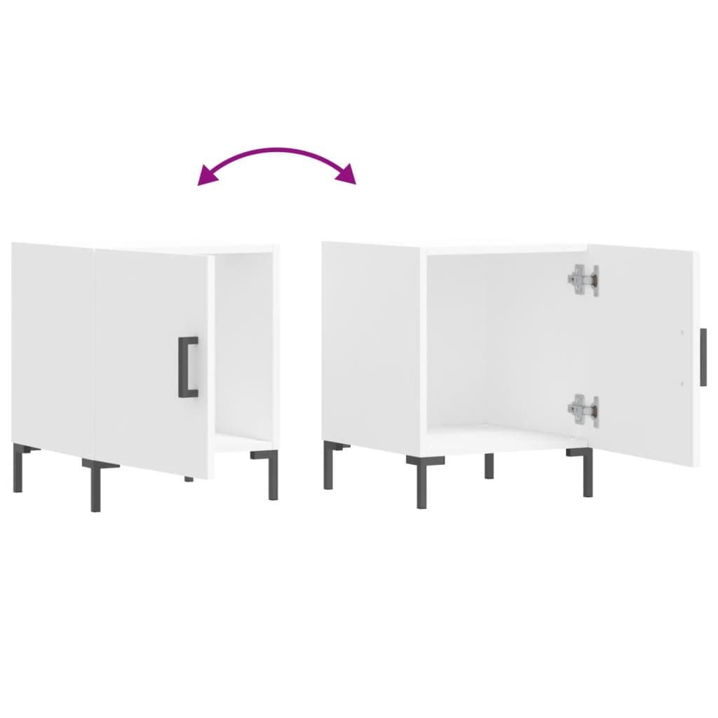 Table de chevet blanc 40x40x50 cm bois d’ingénierie - XIOS