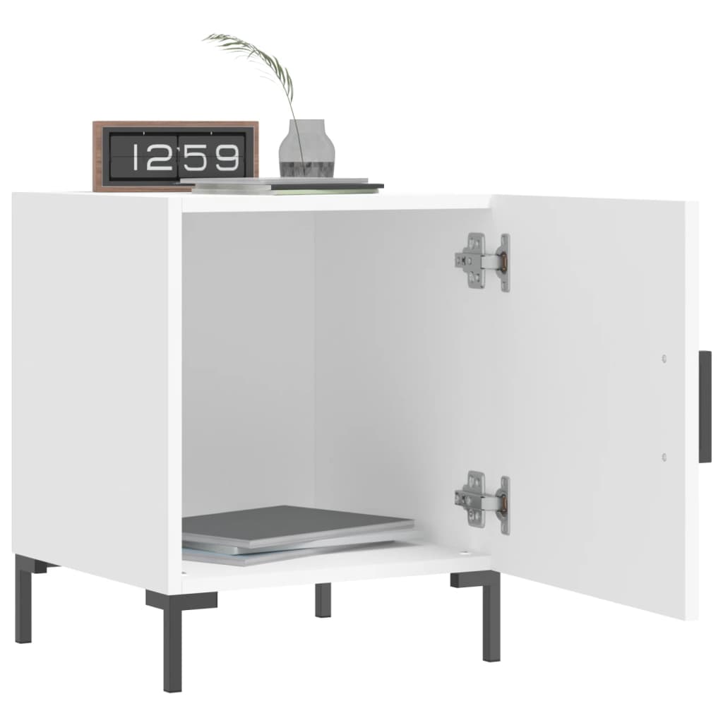 Table de chevet blanc 40x40x50 cm bois d’ingénierie - XIOS