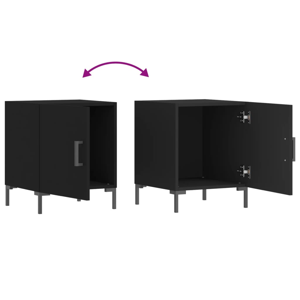 Table de chevet noir 40x40x50 cm bois d’ingénierie - XIOS