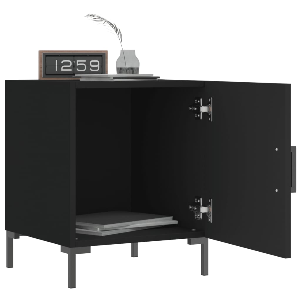 Table de chevet noir 40x40x50 cm bois d’ingénierie - XIOS